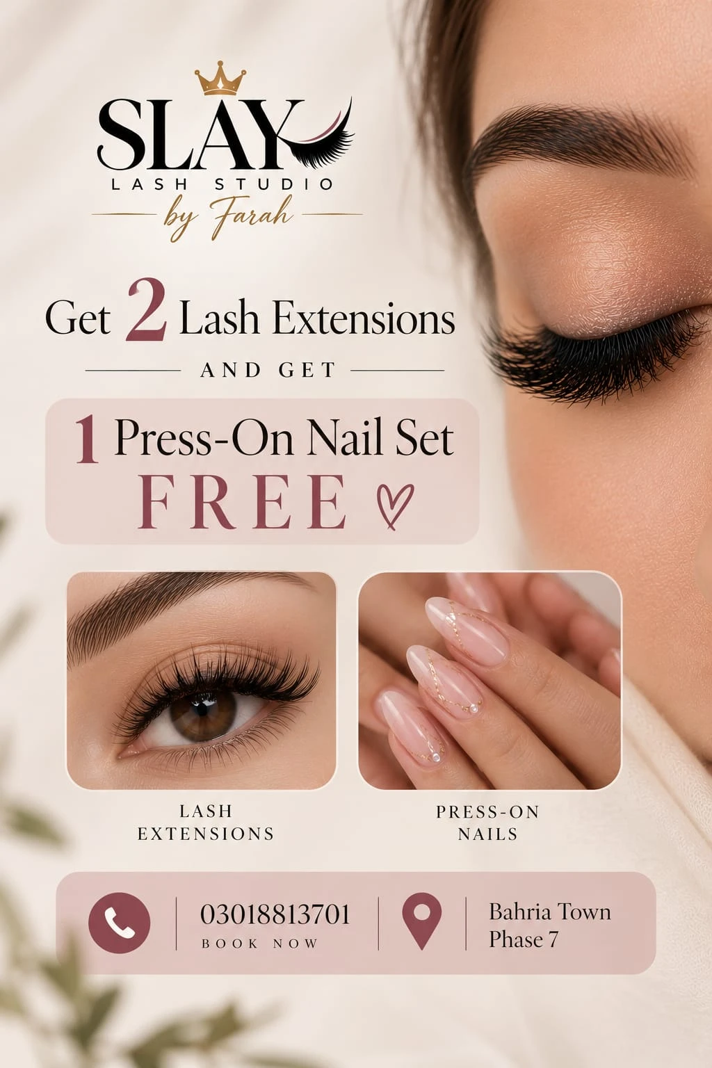 Get 2 Lash Extensions - 1 Press-On Nail Set Free